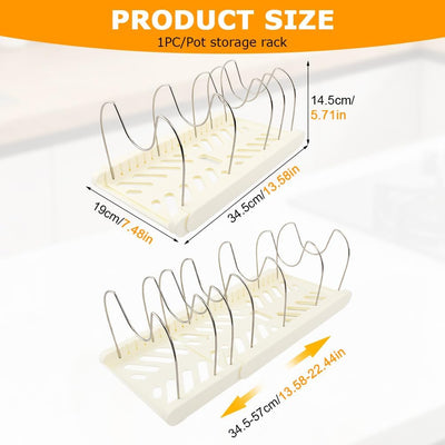 Organizador expandible para ollas y sartenes con 10 compartimentos ajustables