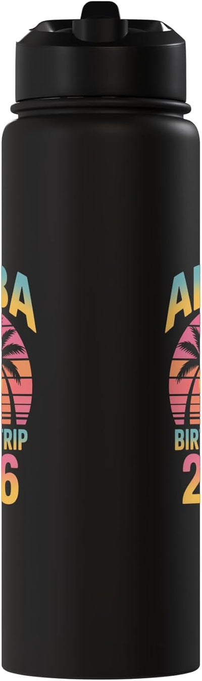 Botella de agua acero inoxidable Aruba retro sunset tropical celebración