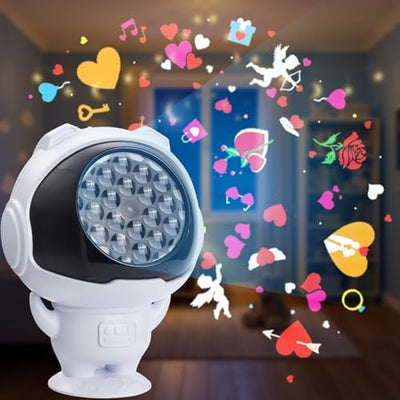 Proyector luz corazón y astronauta decoración dormitorio niño