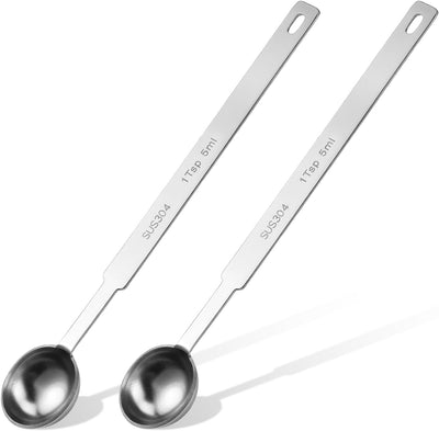 2 Cucharaditas Medidoras Acero Inox 0.2oz Mango Largo