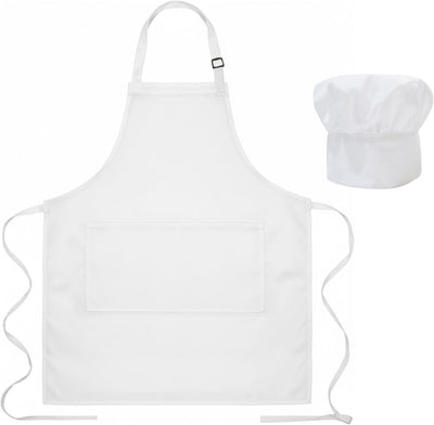 Delantal y sombrero de chef Xeoxarel ajustable con bolsillo para cocina