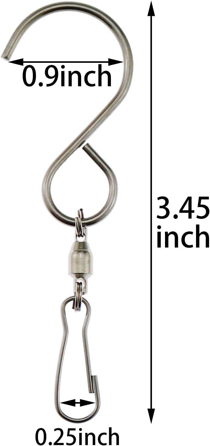 10 Ganchos Giratorios Acero Inox 360 Grados Plateado