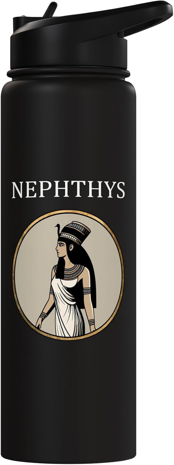 Botella agua acero inox aislada diosa egipcia Nephthys