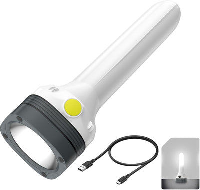 Linterna LED 2en1 recargable con luz estroboscópica camping coche