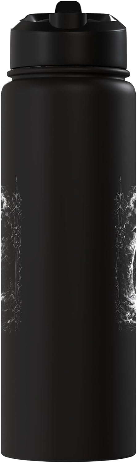 Botella agua acero inox aislada con dibujo ballena