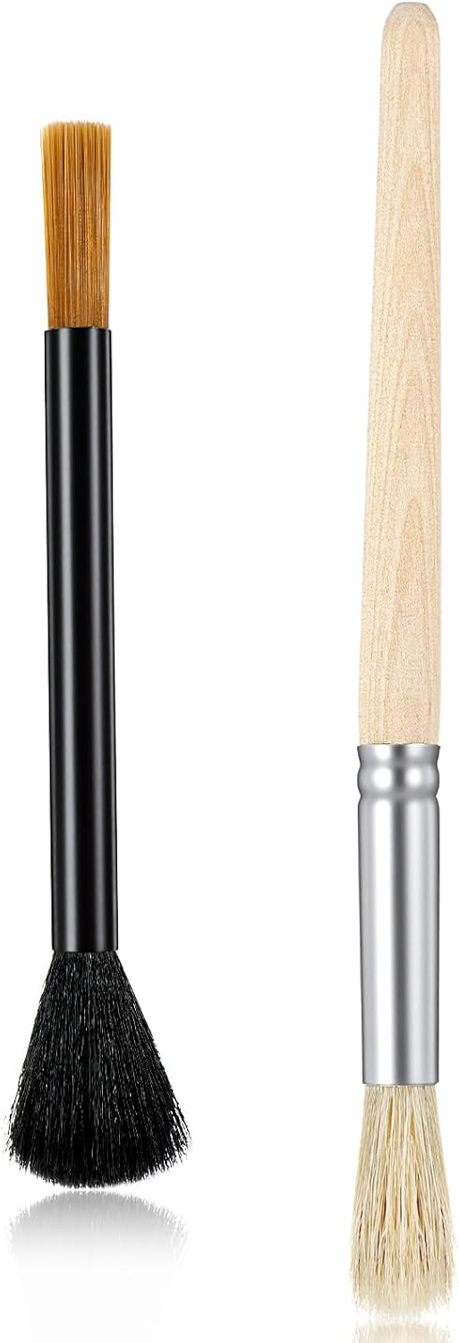 Set 2 cepillos para molinillo café madera nuez suave con gancho