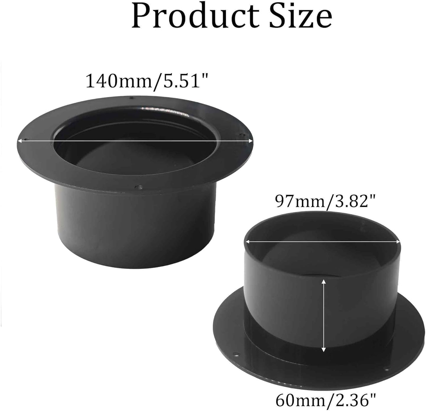Brida conducto 4pulg ABS negro abrazadera HVAC