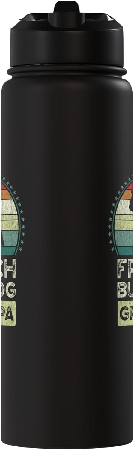 Botella agua acero inox aislada perro francés