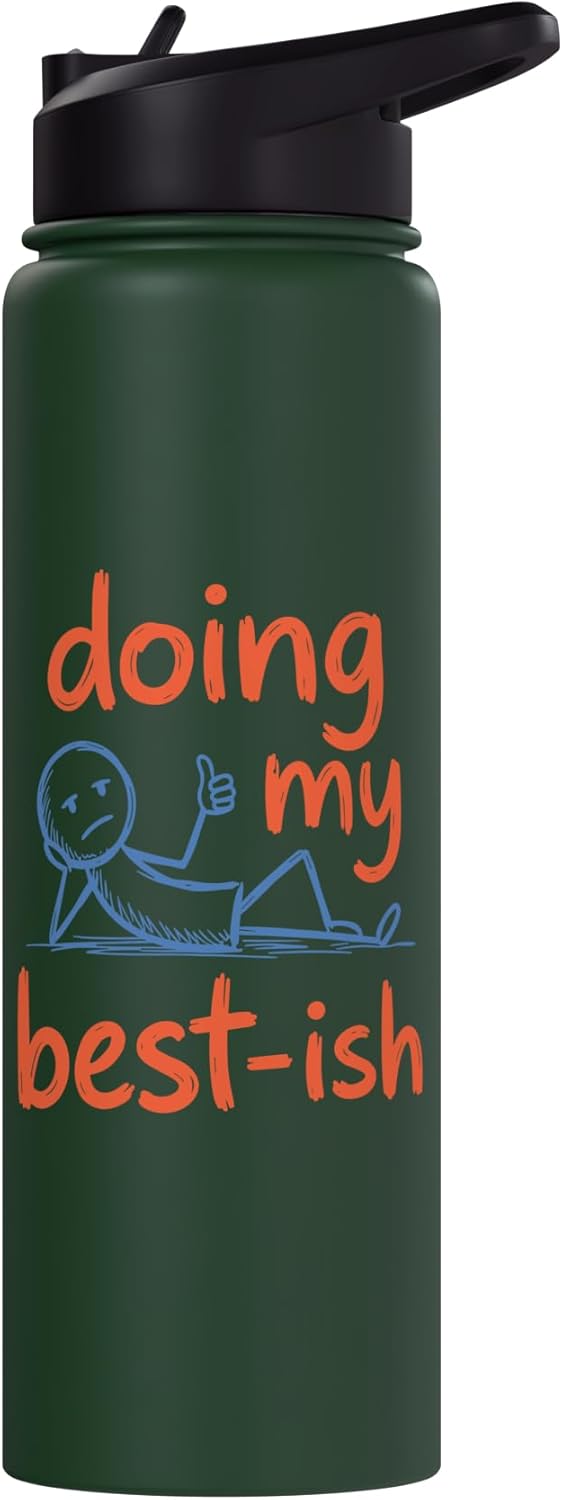 Botella agua acero inox aislada dibujo sarcástico