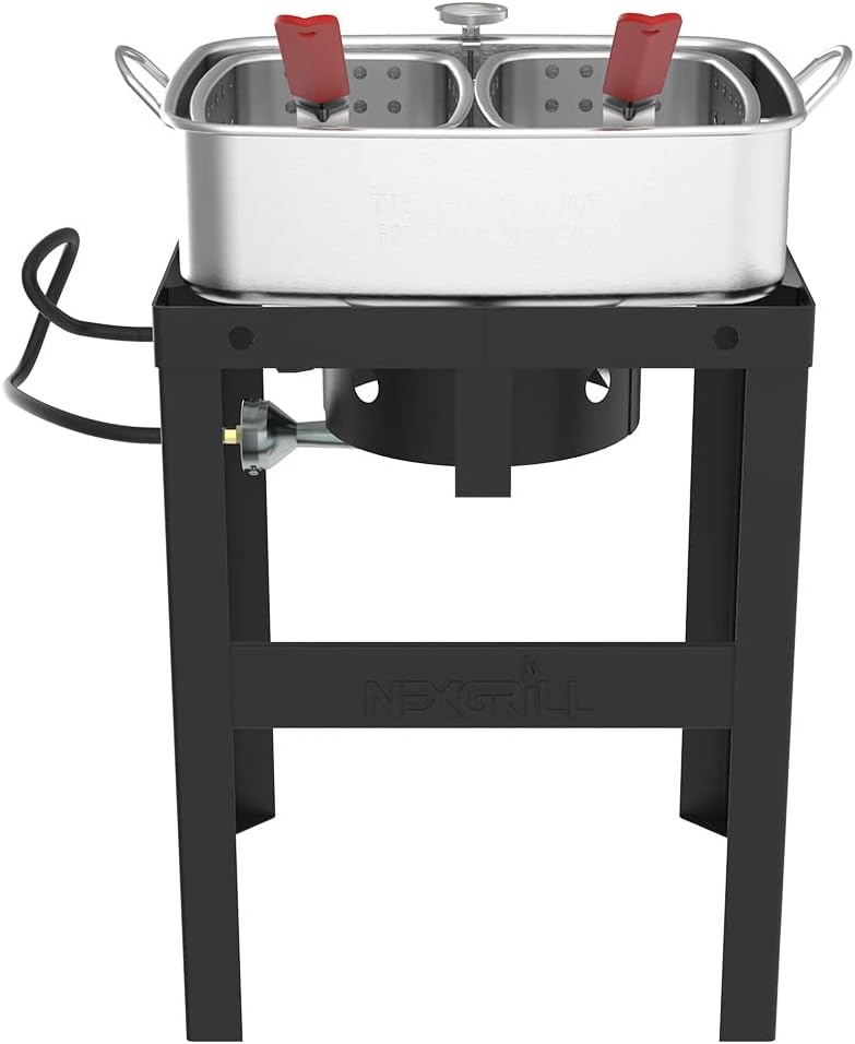 Freidora 18qt con olla cangrejo y cesta doble
