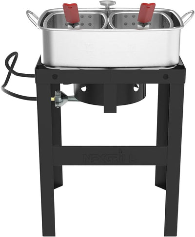 Freidora 18qt con olla cangrejo y cesta doble