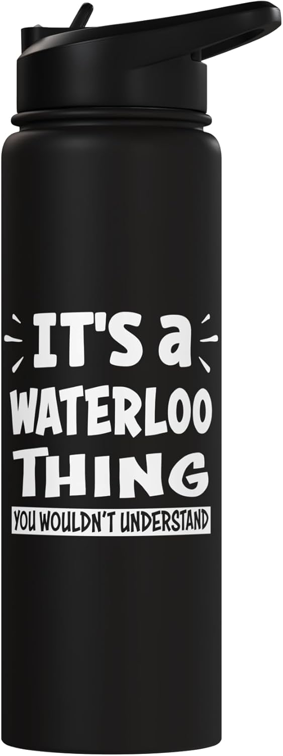 Botella de agua acero inoxidable aislada Waterloo Trip Lover