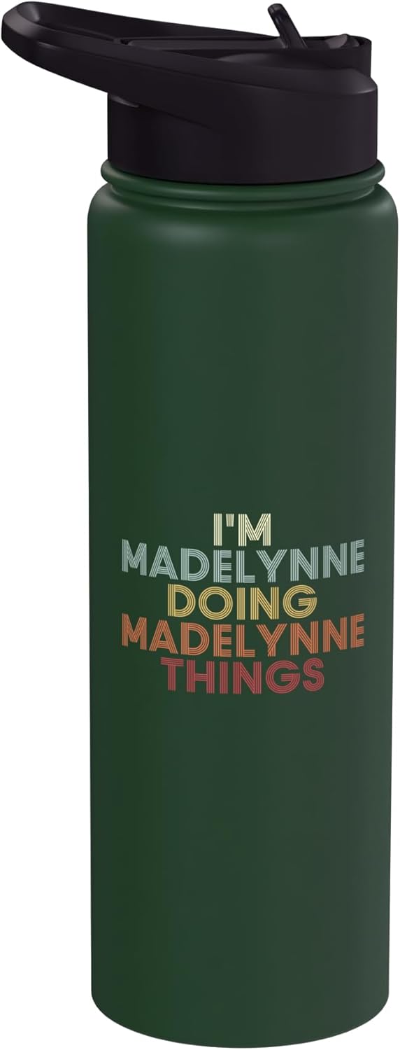 Botella agua acero inox personalizada nombre Madelynne