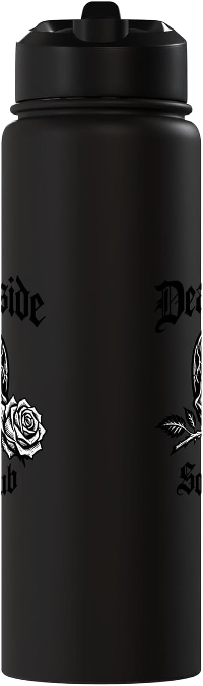 Vaso térmico acero inox tatuaje calavera rosa
