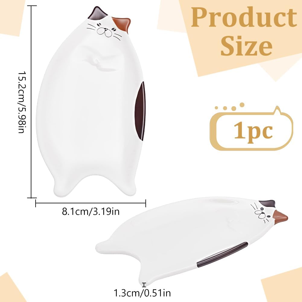 Cuchara para gatos con soporte de cerámica para estufa