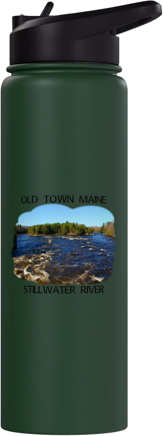 Botella de agua acero inoxidable aislada Stillwater River Gilman Falls