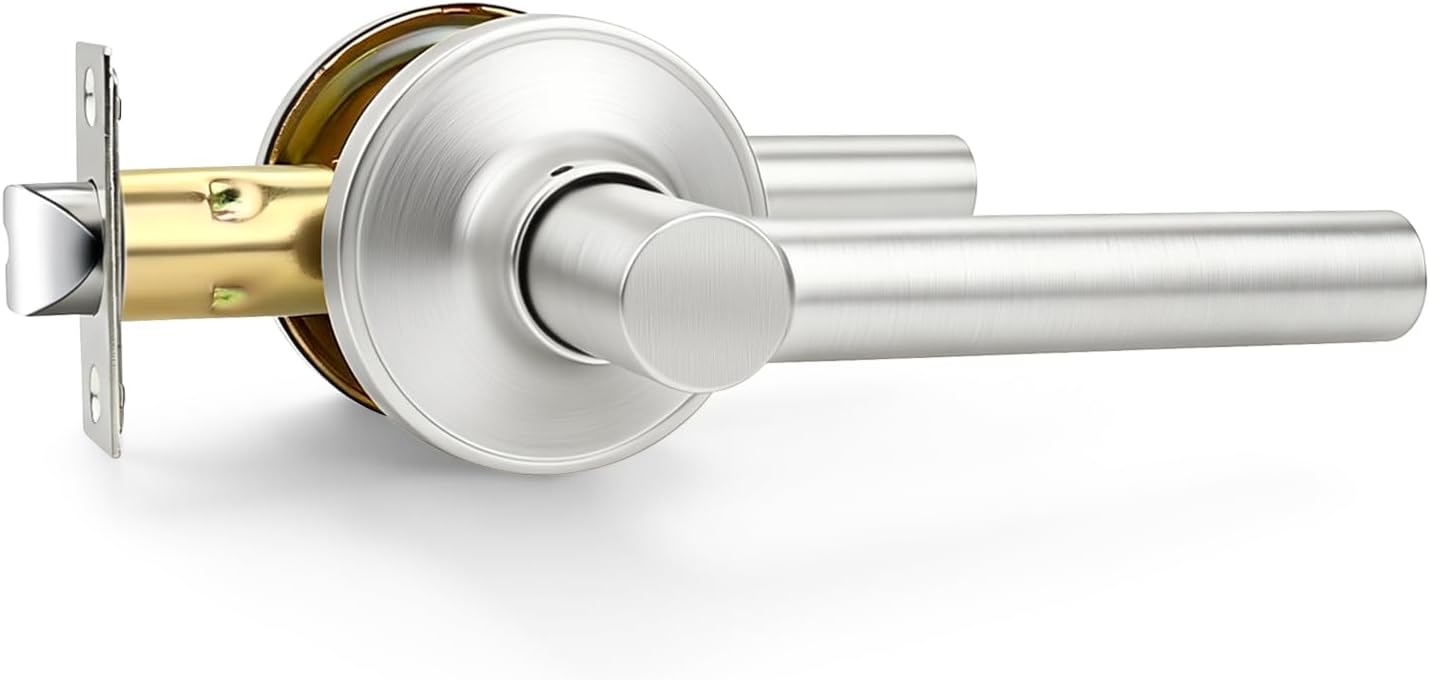 Manija puerta níquel cepillado sin llave para interiores