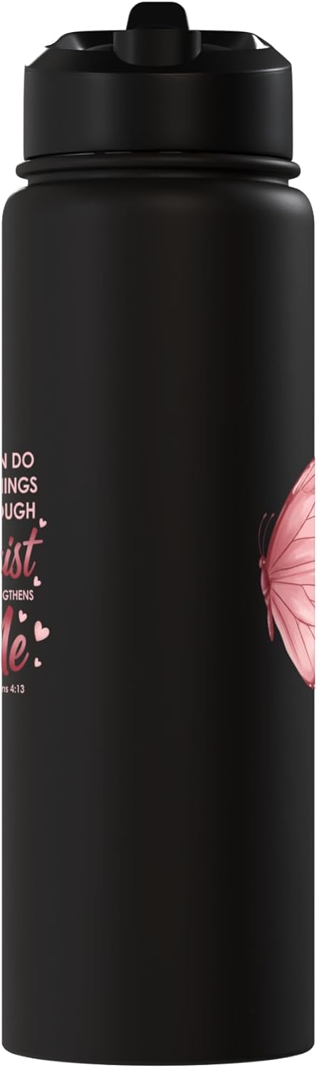Botella de agua aislada acero inoxidable con mariposa Filipos