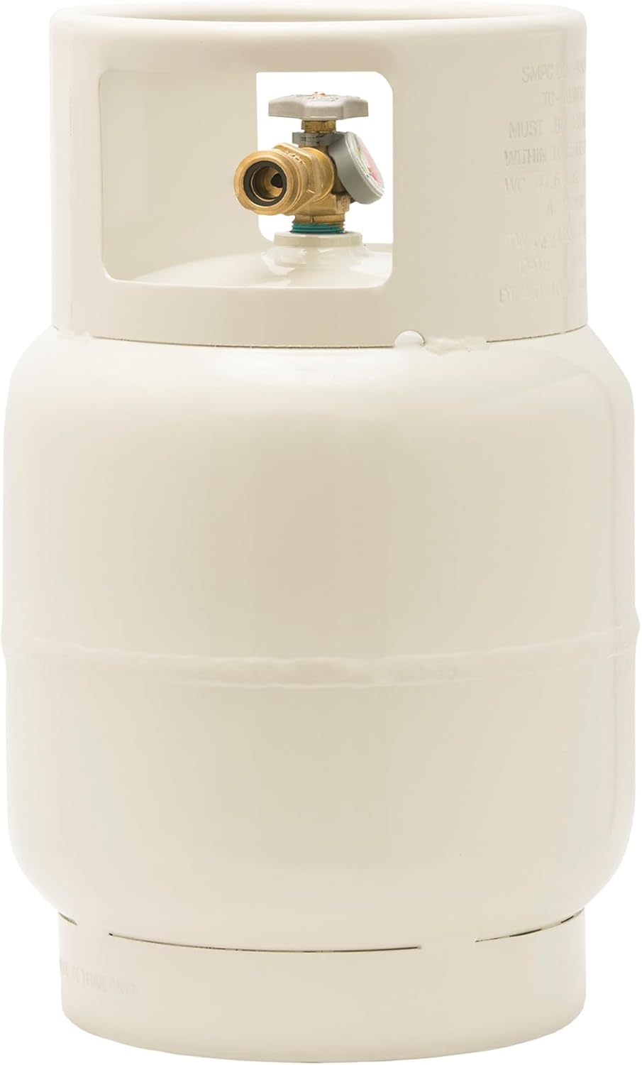 Cilindro propano acero válvula vapor medidor nivel blanco