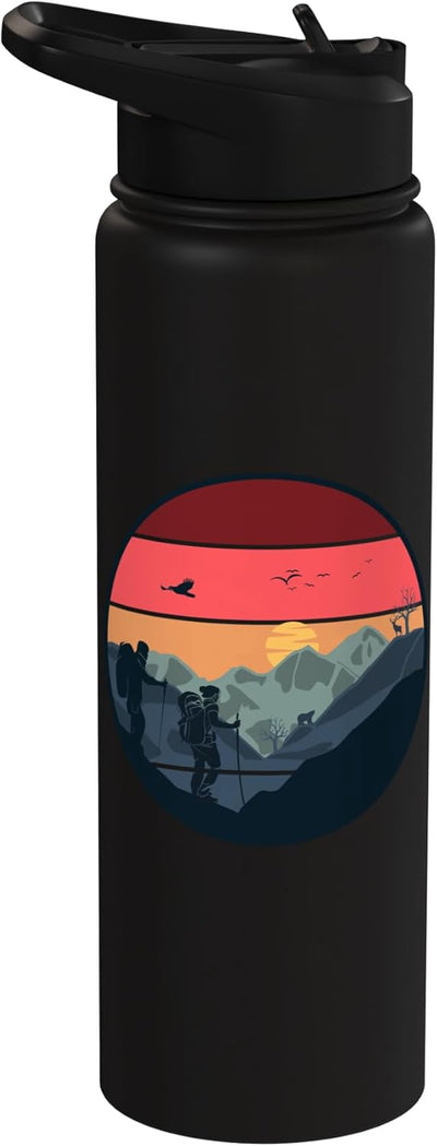 Bottella de agua aislada de acero inoxidable para caminatas al aire libre
