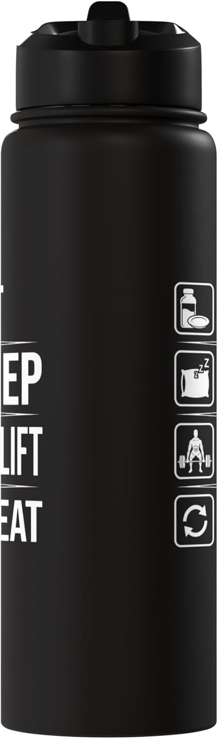 Botella de agua acero inoxidable aislada para powerlifting