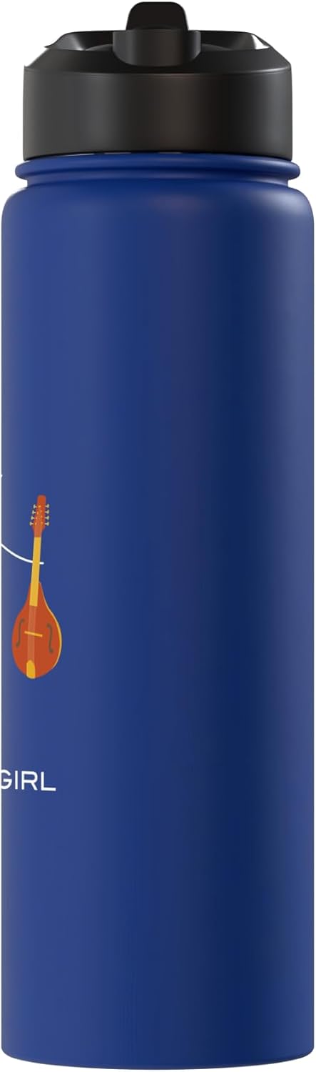 Botella de agua aislada de acero inoxidable mujer mandolina