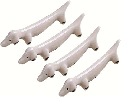 Paquete de 4 soportes de cerámica para palillos de perro salchicha japonés