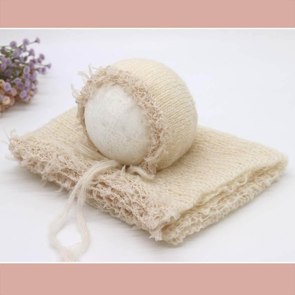 Sombrero mohair manta tejido ganchillo bebé blanco