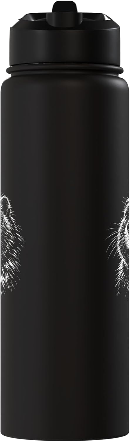 Botella agua acero inox aislada amante animales
