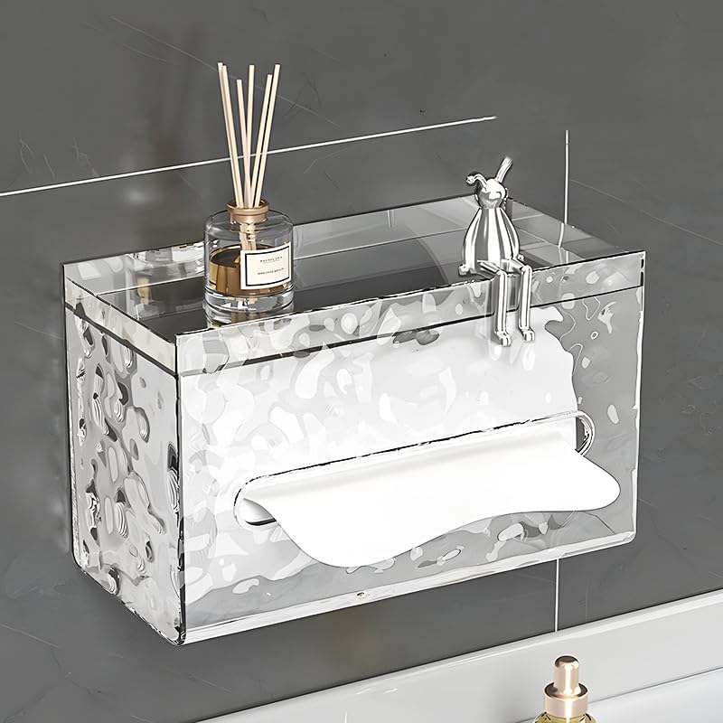 Soporte caja pañuelos con estante y dispensador