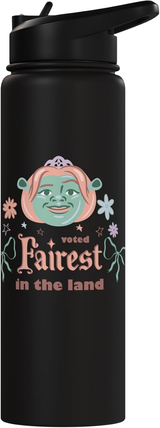 Bottella de agua acero inoxidable aislada Shrek