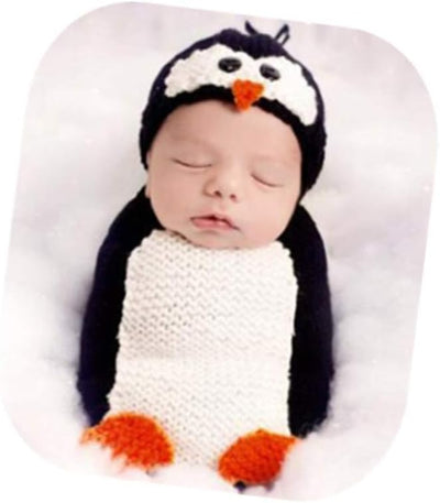 Accesorios foto bebé sombrero pingüino saco dormir niño niña
