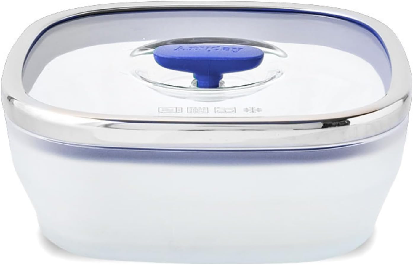 Recipiente vidrio cuadrado 5.5 tazas tapa hermética apilable