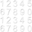 Set 2 Números Acrílicos 3pulg Exteriores Autoadhesivos Blanco
