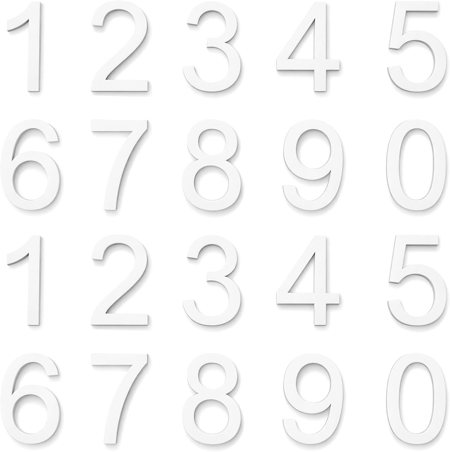Set 2 Números Acrílicos 3pulg Exteriores Autoadhesivos Blanco