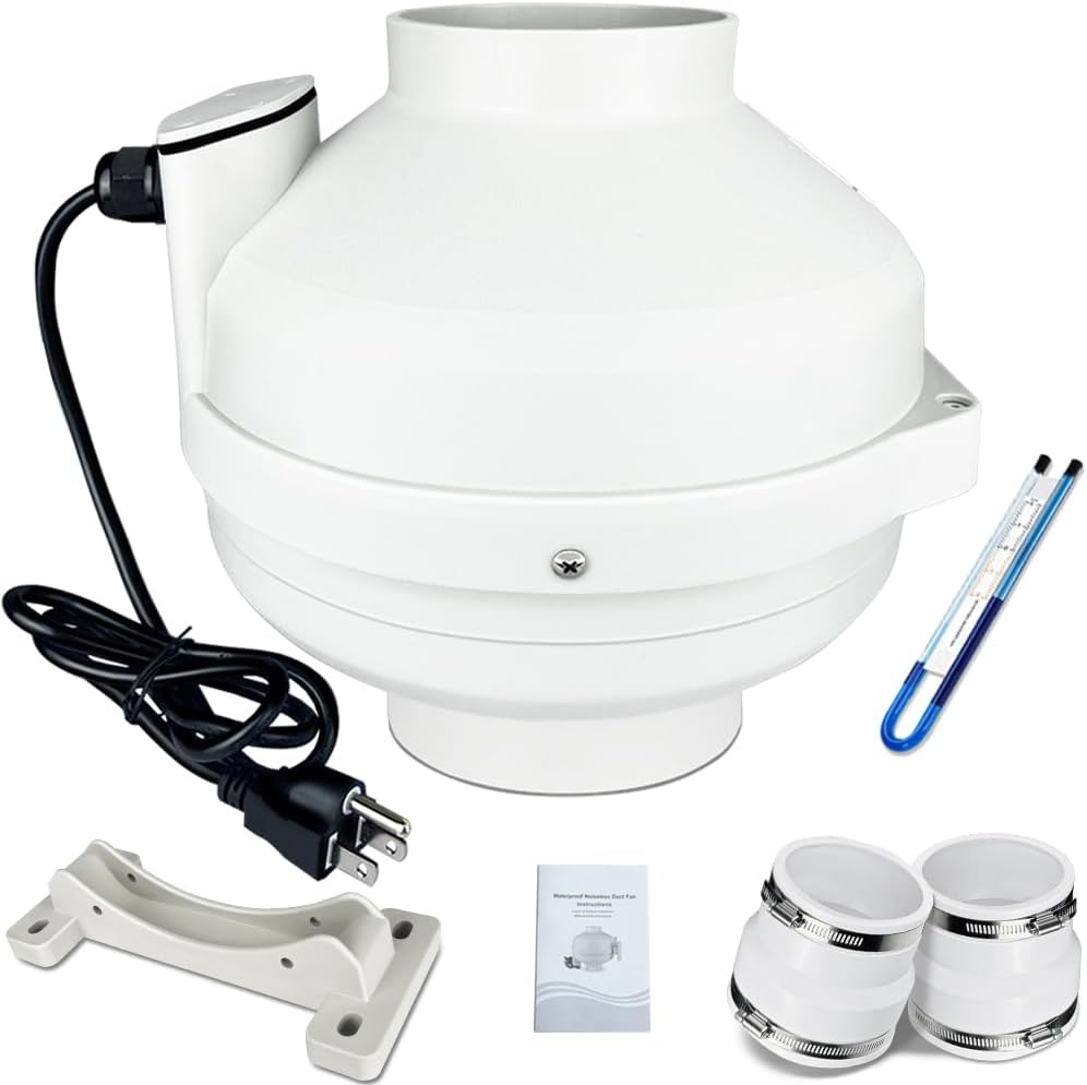 Kit mitigación radón 4-3 pulg ventilador 240CFM goma