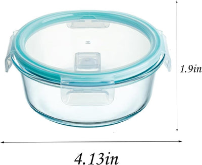 Juego de recipientes de vidrio para alimentos con tapas selladas