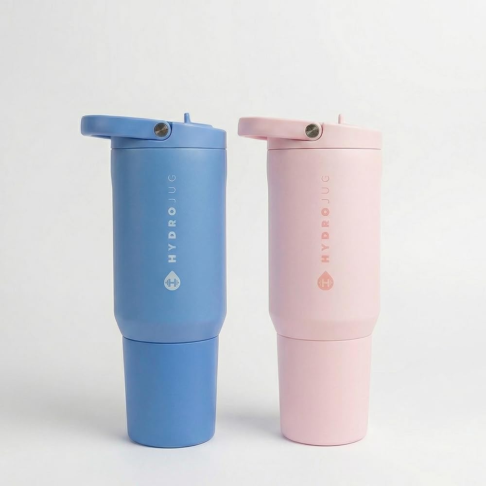 Botella Hydrojug 32oz Rosa y Azul Claro