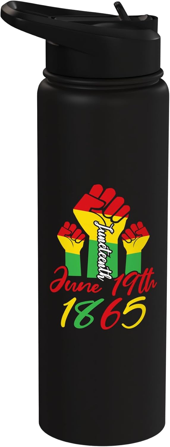 Botella de agua acero inoxidable aislada Juneteenth