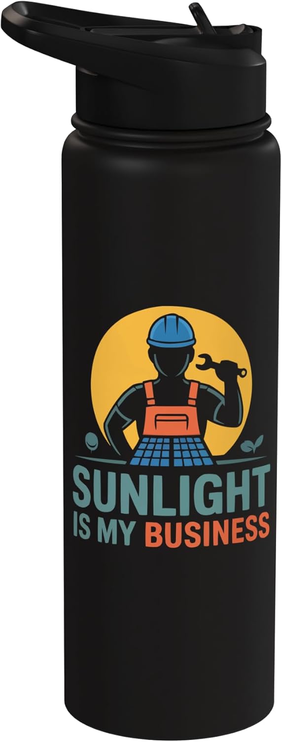Botella de agua aislada profesional energía renovable acero inoxidable