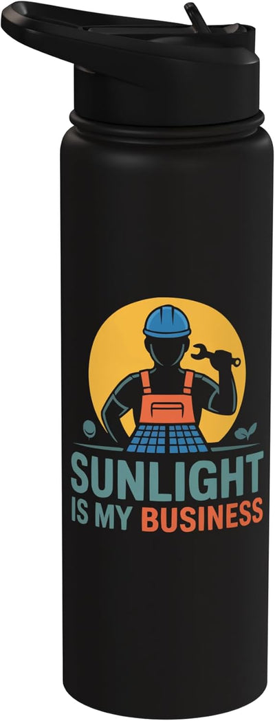 Botella de agua aislada profesional energía renovable acero inoxidable