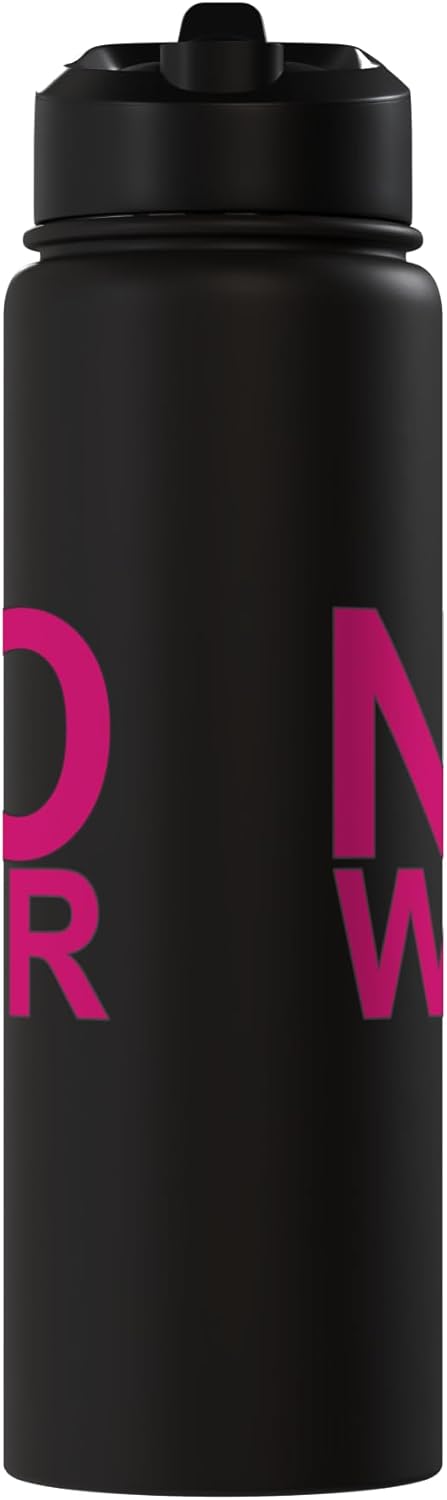 Botella agua acero inox aislada 12oz rosa con borde gris