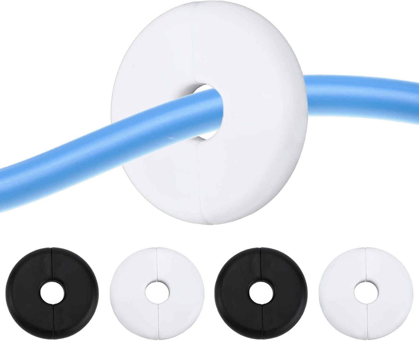 4 Pzas Cubiertas Para Pasar Cables Redondo BlancoNegro