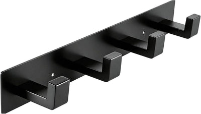 Perchero negro 12.5pulg con 4 ganchos metal resistente