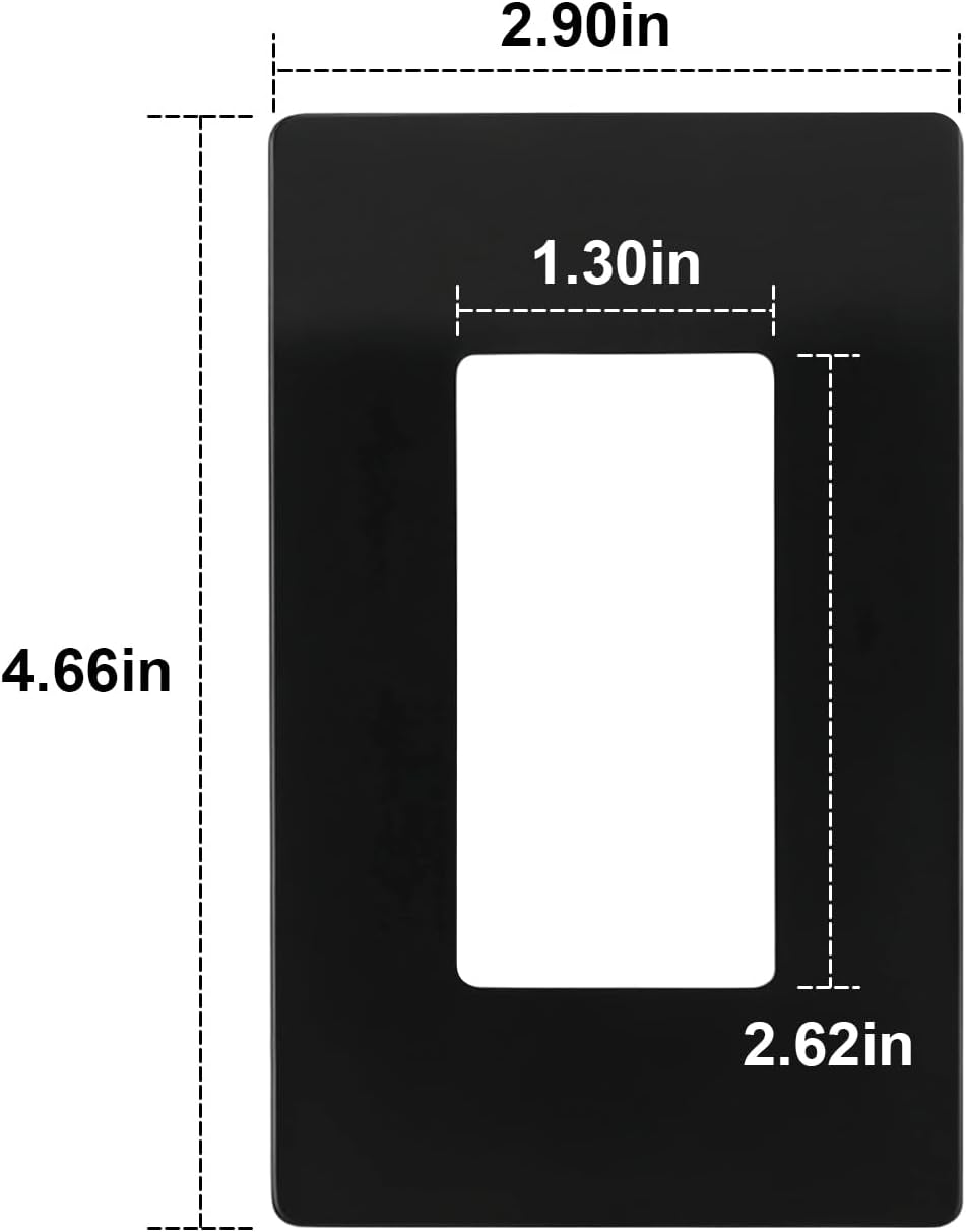 Placa pared sin S 1 banda negra para interruptor Leviton