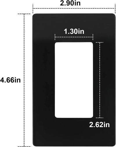 Placa pared sin S 1 banda negra para interruptor Leviton