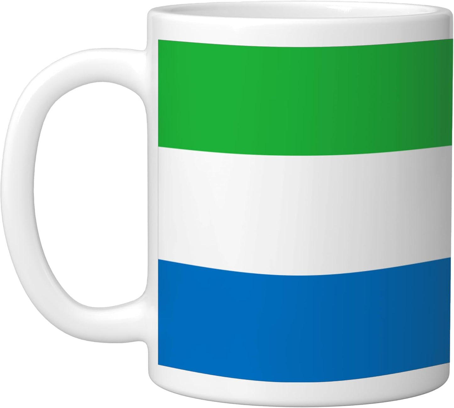 Taza cerámica blanca Bandera de Sierra Leona