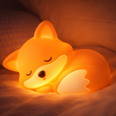 Luz Nocturna Zorro Silicona Recargable Temporizador Dormitorio