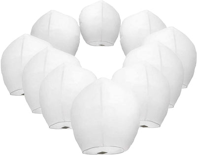 10 Linternas Papel Blanco Colgantes Decoración Fiesta
