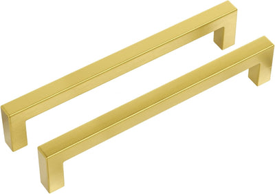10 Manijas Doradas 7 9/16pulg Acero Inox Cepillado